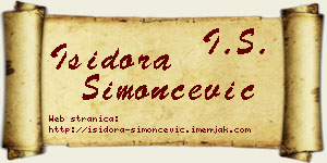 Isidora Simončević vizit kartica
